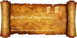 Burdács Bertina névjegykártya